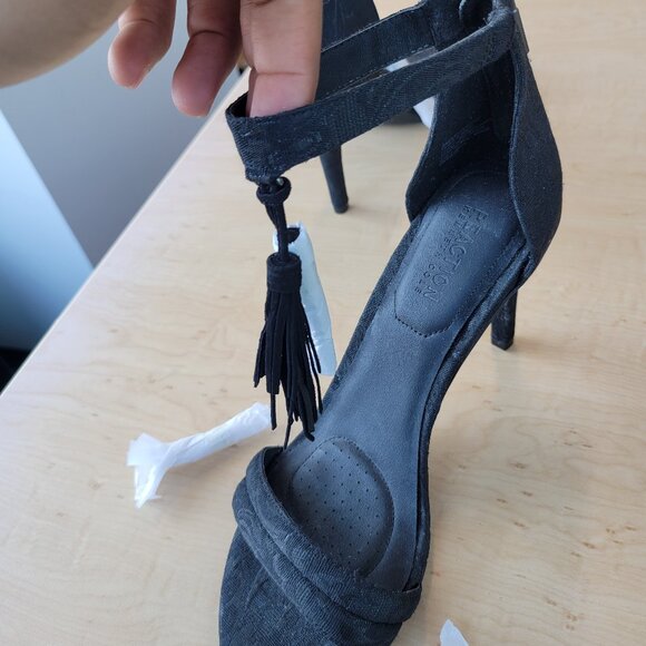 Kenneth Cole Reaction Open Toe Zip up Tassle Heels - Picture 6 of 8